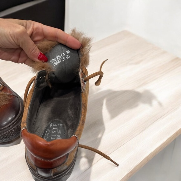 L'artiste Spring Step Womens Sneakers Distressed Brown Leather size 38 US 7.5 - Picture 7 of 10